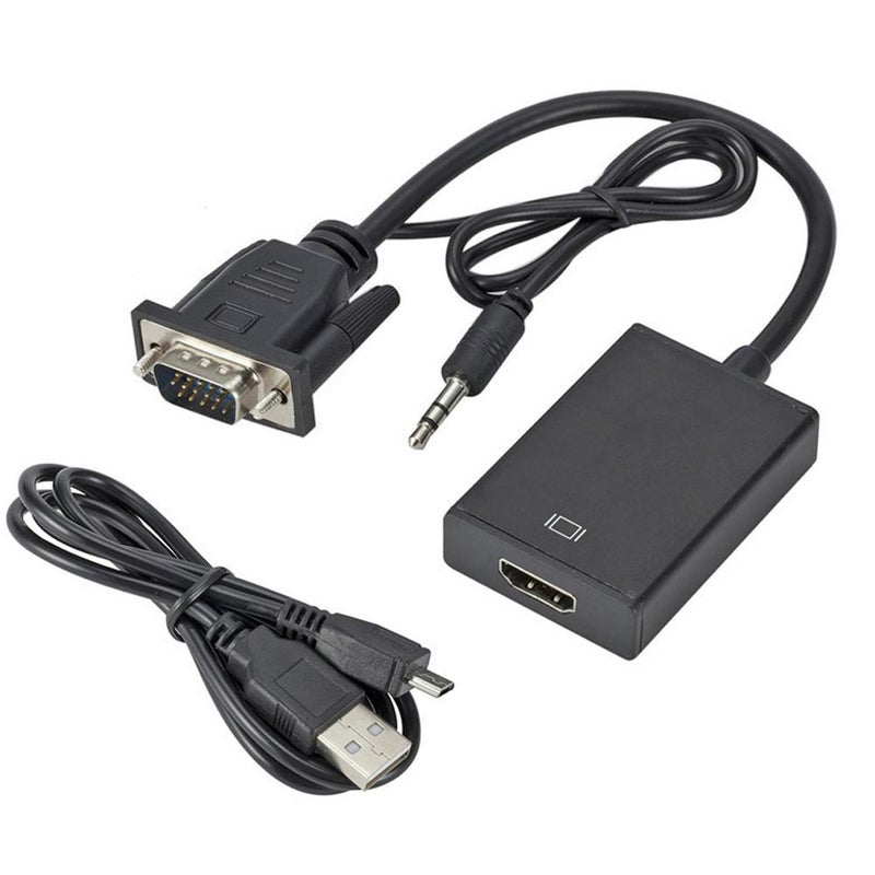 محول VGA إلى HDMI، كابل محول VGA إلى HDMI، محول عالي الدقة من الكمبيوتر إلى التلفاز/الشاشة.